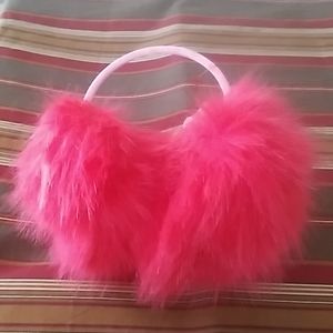 Red faux fur earmuffs